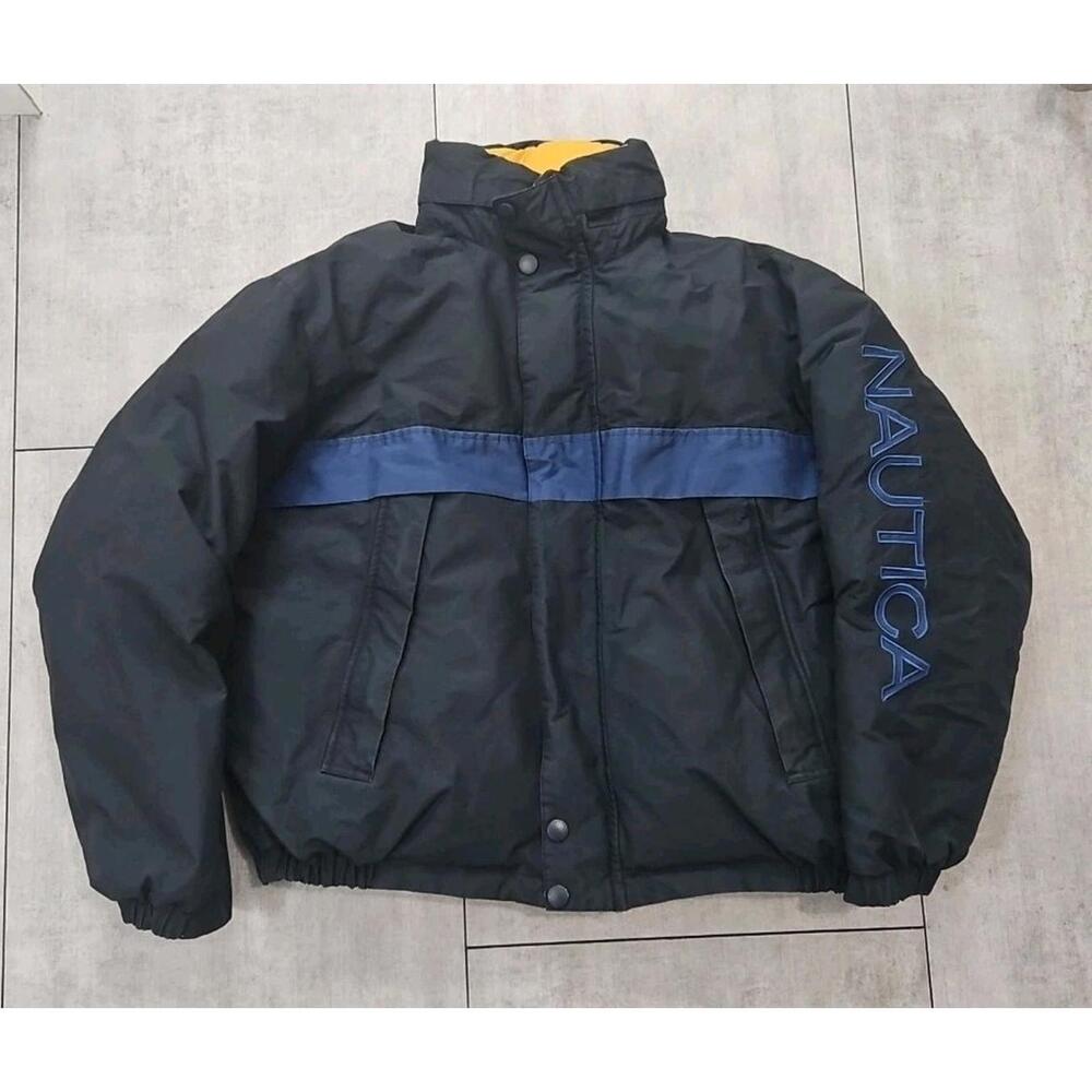 Vintage‎ Nautica Reversible Down Puffer Jacket Mens Medium